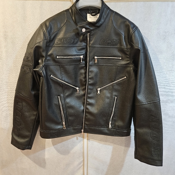 FIRST ROW Faux-Leather Biker Jacket - Picture 4 of 8